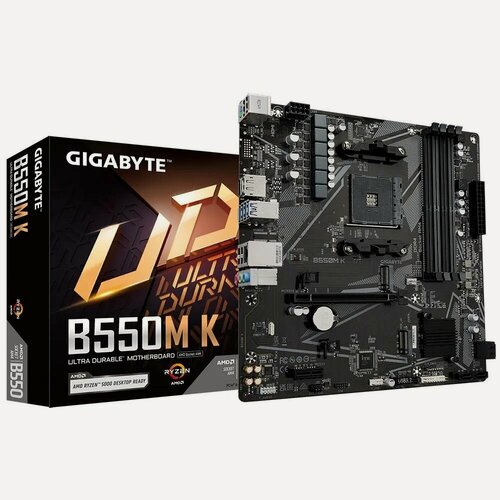 Изображение товара Материнская плата GIGABYTE B550M K, AM4, 4xDDR4, mATX, RAID/HDMI, Retail