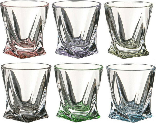 Набор стопок для водки Crystal Bohemia "Quadro", 6шт, стекло, 55мл