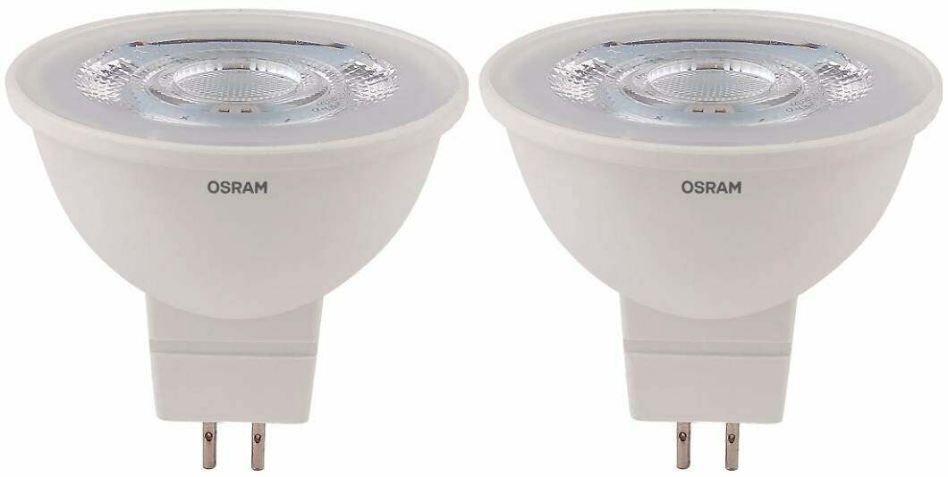 Лампа светодиодная OSRAM LS MR 16 4W/850 220V GU5.3 (холодный белый 5000К) 2 шт