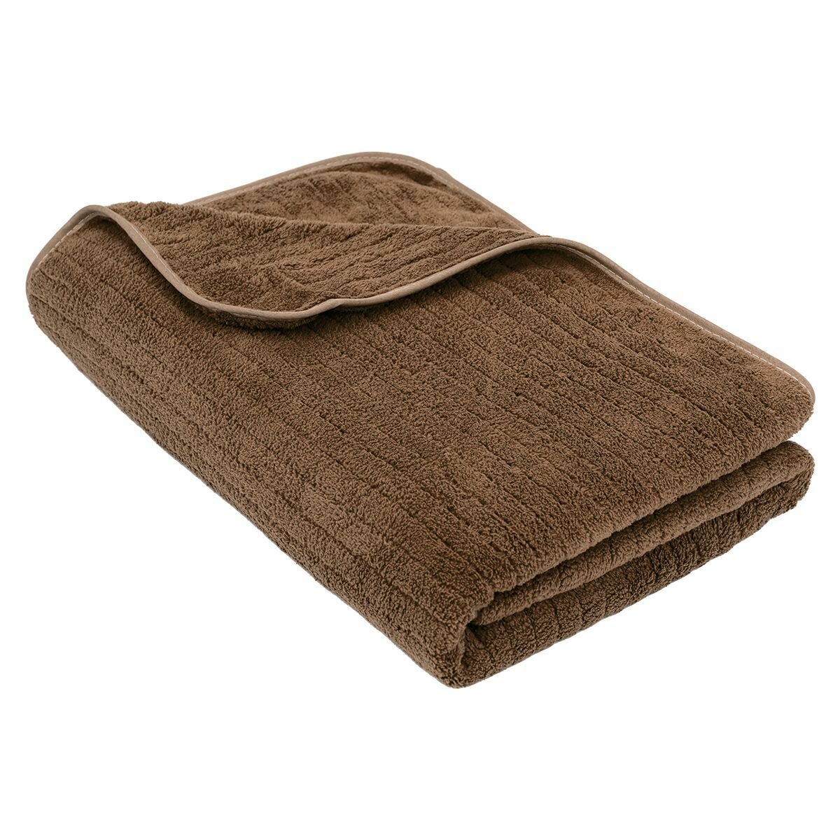 Банное полотенце Каскад L 70*140 микрофибра, коричневый, для ванной, бани, спорта, легкое, быстросохнущее