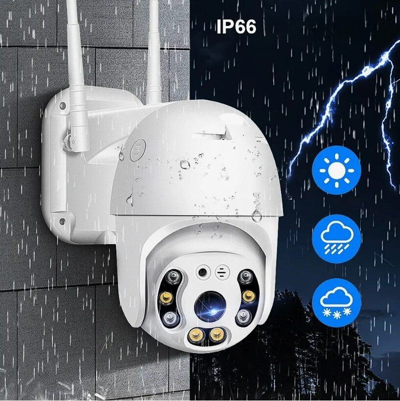 Камера видеонаблюдения Wi-Fi поворотная 360°/ Всепогодная водонепроницаемая IP камера с двусторонней связью