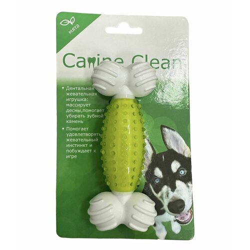 CanineClean игрушка для собак Косточка нейлон/синтетическая резина 12 см с ароматом мяты, зеленый
