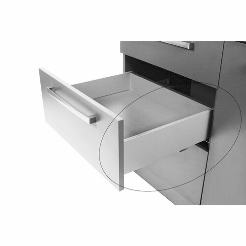 Slim Box комплект выдвижного ящика с клипом H=121 мм 450 мм (направляющие + боковины + заглушки + крепление фасада), с доводчиком, белый