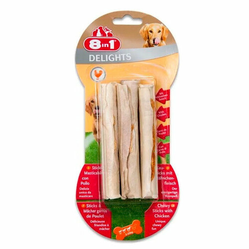 8in1 delights sticks, Палочки с куриным мясом для маленьких и средних собак 8in1 beef delights sticks палочки с говядиной для маленьких и средних собак