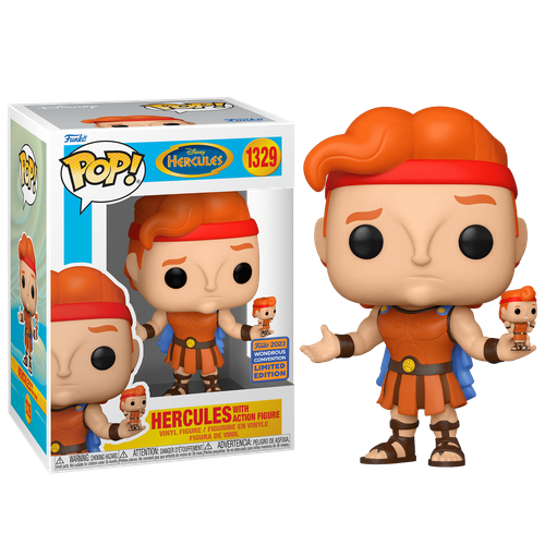 Фигурка Funko POP Hercules with Action Figure со стикером (Эксклюзив Wondrous Convention 2023) из мультфильма Hercules 1329 фигурка funko pop hercules legendary journeys hercules удивительные странствия геракла геракл 1154