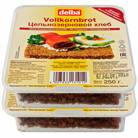 Хлеб Delba цельнозерновой, упаковка 2 шт по 250 грамм