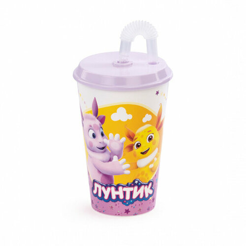 Стакан Лунтик с крышкой и трубочкой 329₽