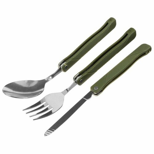 фото Набор туристический: ложка, вилка, нож, складные теропром 9448927