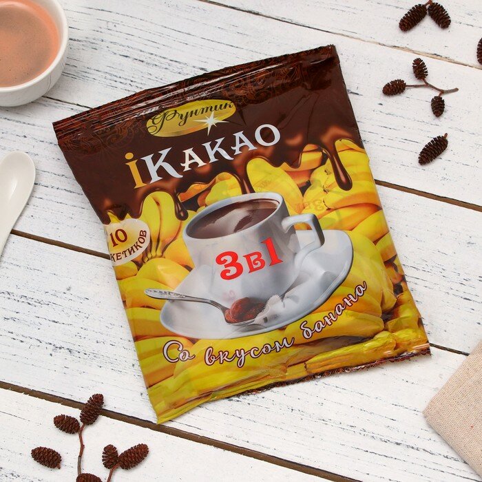 Какао 3 в 1 "Фунтик" со вкусом банана, 20 г