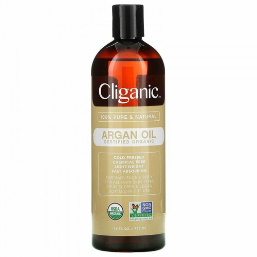 Cliganic, Органическое аргановое масло, 473 мл (16 жидк. Унций)