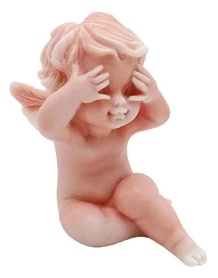 фото Статуэтка Ангелочек подглядывающий 4 см мраморная крошка