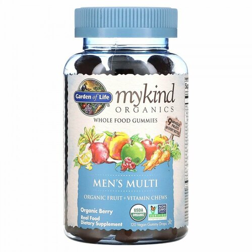 Garden of Life, MyKind Organics, Men&#x27; s Multi, Organic Berry, 120 Vegan Gummy Drops