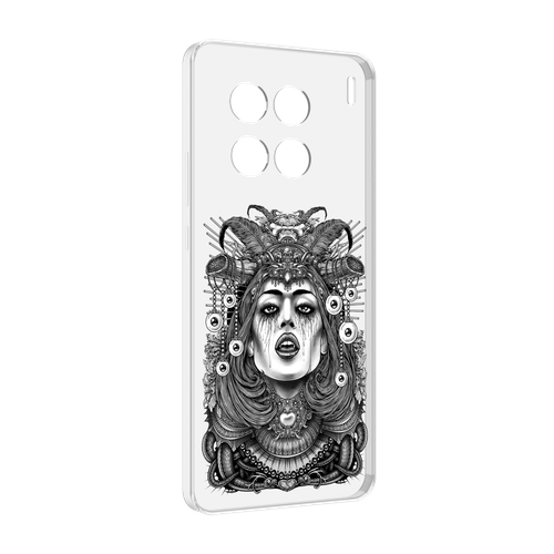 Чехол MyPads портрет девушки черно белый для Vivo X90 Pro задняя-панель-накладка-бампер