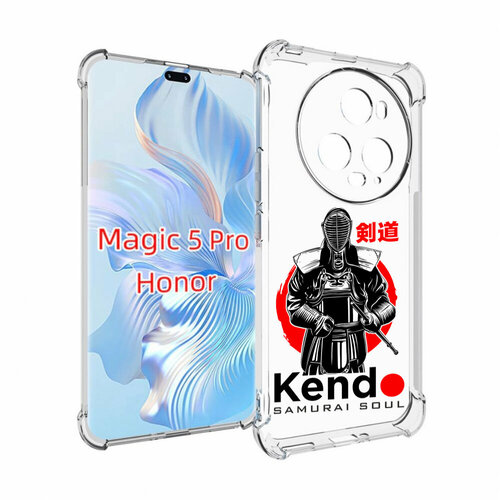 Чехол MyPads рисованый самурай для Honor Magic 5 Pro задняя-панель-накладка-бампер