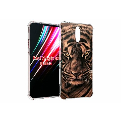 Чехол MyPads злой-большой-тигр для ZTE Nubia Red Magic 1 5G задняя-панель-накладка-бампер чехол mypads злой тигр с цветами для zte nubia red magic 7 pro задняя панель накладка бампер