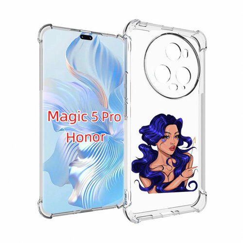Чехол MyPads красивая-девушка-с-синими-волосами женский для Honor Magic 5 Pro задняя-панель-накладка-бампер