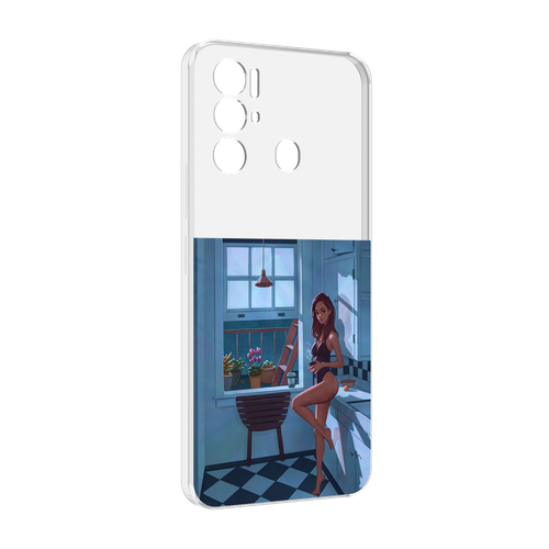 Чехол MyPads девушка-на-кухне для Tecno Pova Neo 4G задняя-панель-накладка-бампер чехол mypads девушка на троне для tecno pova neo 4g задняя панель накладка бампер