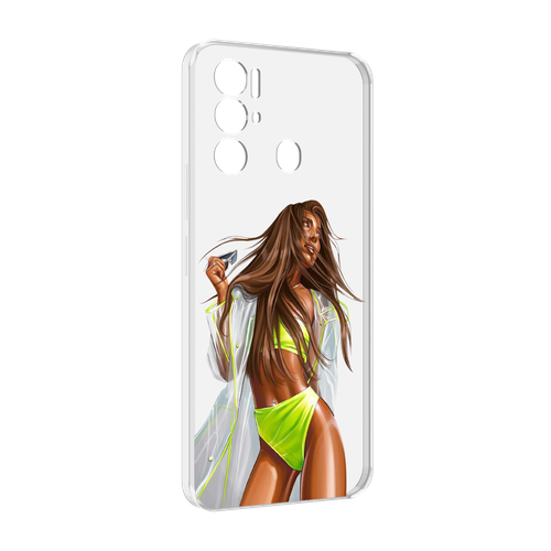 Чехол MyPads девушка-модель-мулатка для Tecno Pova Neo 4G задняя-панель-накладка-бампер
