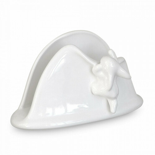 Салфетница, размер: 14,5 х 8,7 см, материал: фарфор, цвет: белый D145 Воришки