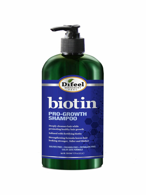 Difeel Biotin Pro-growth Shampoo 12 oz Шампунь для роста волос с биотином, 354,9 мл