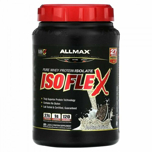 ALLMAX, Isoflex, Whey Protein Isolate, Cookies & Cream, 2 lbs (907 g)