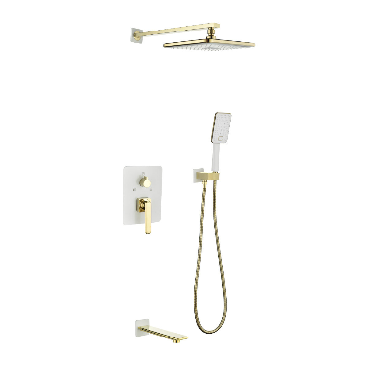 фото Душевая система Lemark Mista LM6422WG встраиваемая белый, золото