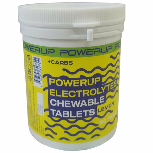 Электролиты в шипучках POWERUP Electrolytes Chewable Tablets 50 табл, Лимон