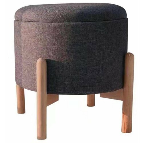 Табурет на деревянных ножках DMR1911 ø 42 см цвет серый