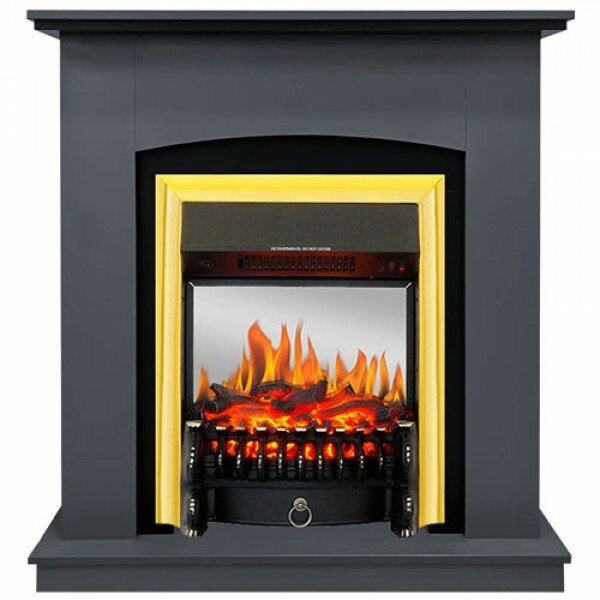 фото Электрокамин Royal Flame Barcelona с очагом Fobos FX M Brass серый графит