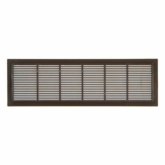 Решетка вентиляционная ZEIN Люкс Л73, 73 x 232 мм, неразъемная , коричневая, 3 штуки