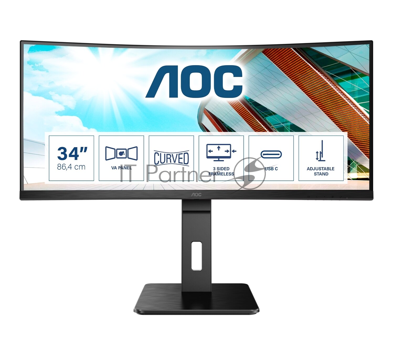 Монитор 34" AOC Pro CU34P2C, 3440х1440, 100 Гц, VA, черный - фото №9