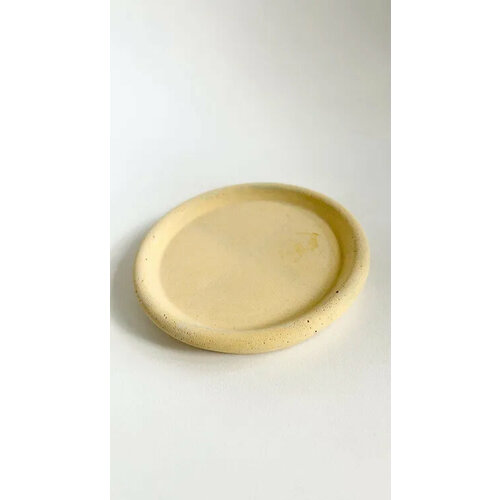 Поднос бетонный круглый, подставка под благовония, украшения, свечи, поддон для кашпо. 12х12х2 см