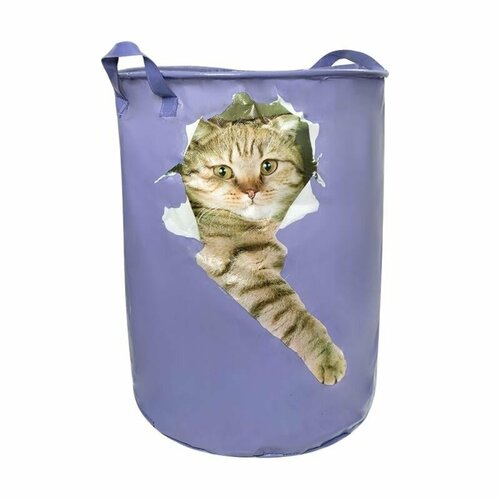 Корзина для белья, Home Time, 35х50 см, в ассортименте голубой, красный, черный, коричневый, оранжевый, зеленый, желтый, синий, розовый, фиолетовый, серый, бесцветный