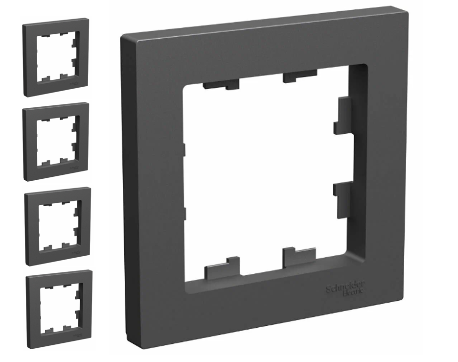 Рамка 1-постовая универсальная Schneider Electric/Systeme Electric AtlasDesign, базальт ATN001401 (комплект 5шт.)