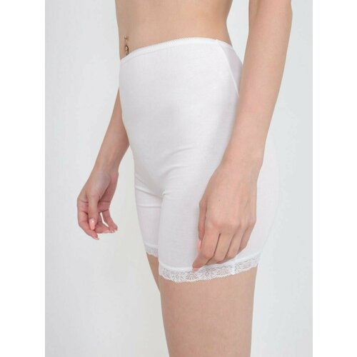 фото Трусы панталоны чебоксарский трикотаж, средняя посадка, кружевные, размер 6xl(60), белый