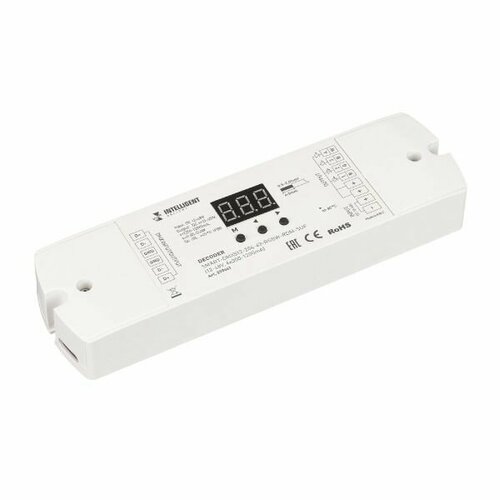 Декодер Arlight SMART-DMX512-204-62-RGBW-RDM-SUF (12-48V, 4x350-1200mA) 037441 контроллер тока sr kn041cc din 12 48v 4x350 700ma arlight