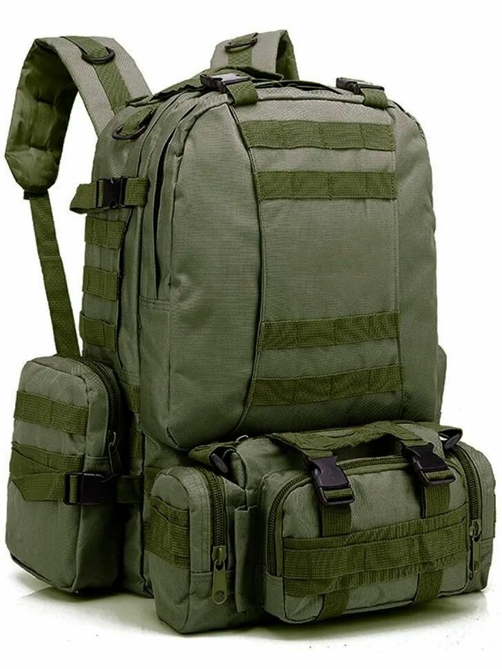 Рюкзак тактический армейский походный с подсумками VIKING на 55 литров цвет Хаки