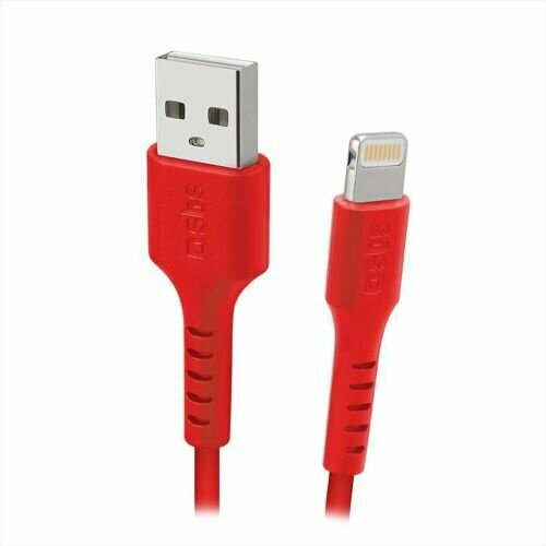 Sbs-mobile SBS Mobile Кабель Lightning USB, USB 2.0, 1 м, красный sbs mobile sbs mobile адаптер джек 3 5 мм lightning 1 м серый