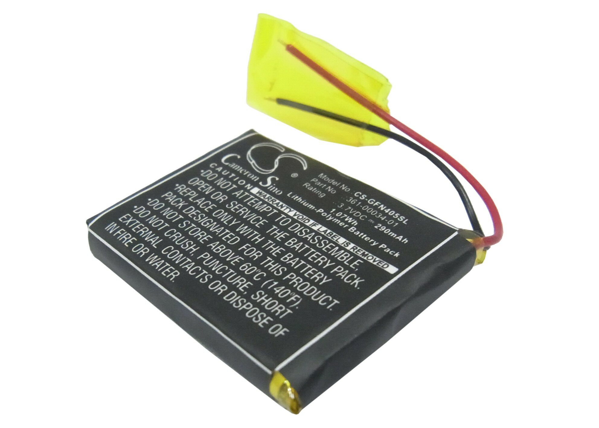 Аккумулятор CameronSino CS-GFN405SL для GPS-навигатора Garmin Foretrex 301, 401 (361-00034-01) 290mAh