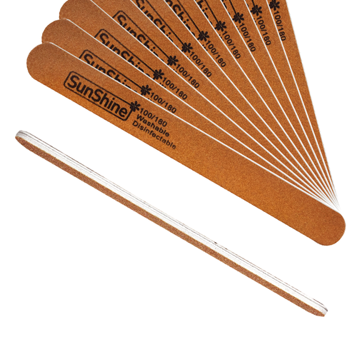 SunShine, Пилка GARNET прямая 100/180 C4GT, 10 шт пилка для искусственных ногтей 120 orly garnet board coarse 1 шт