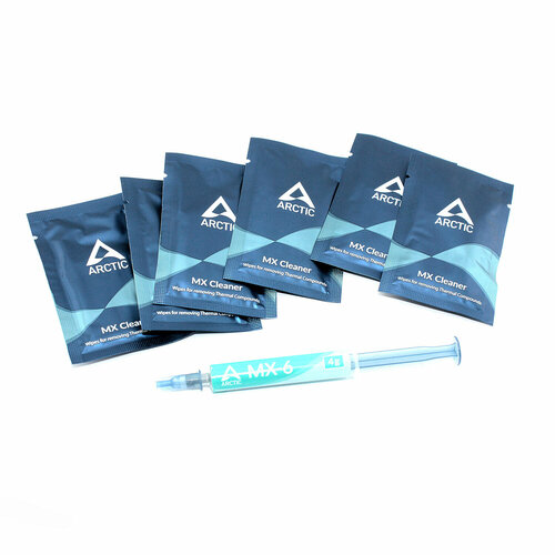 Термопаста Arctic Cooling MX-6 с очистителем MX Cleaner, 4гр термопаста mx 4 thermal compound 4 gramm 2019 edition actcp00002b