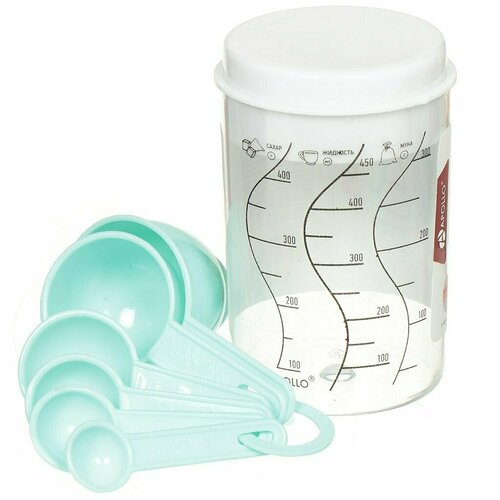 Стакан мерный 05 л 6 мерных ложек в ассортименте Apollo Gage GAG-50 600₽