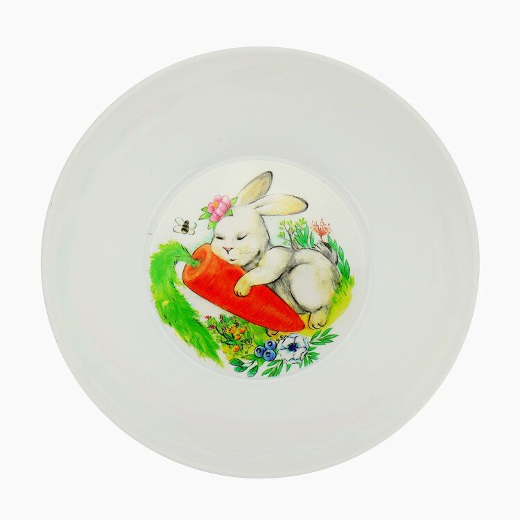 Миска ND Play пластиковая с декором "Кроль-Вилль" Сладкая морковка, D 130 мм, белый (305632)