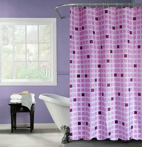 Штора для Ванн 180Х180 Темпур Фукси П/Э Curtain PH190 .