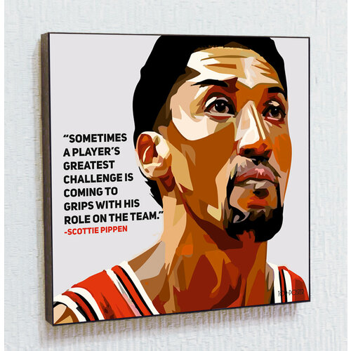 Картина постер Скотти Пиппен в стиле ПОП-АРТ в рамке с креплением / Портрет / Баскетбол NBA / Top Poster