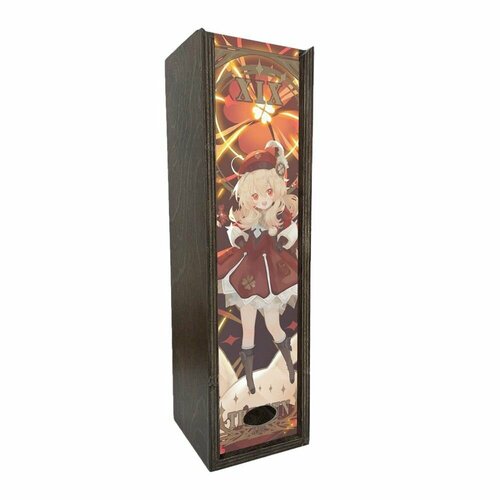 Подарочная коробка футляр для бутылки вина с УФ рисунком игры genshin impact - 1080