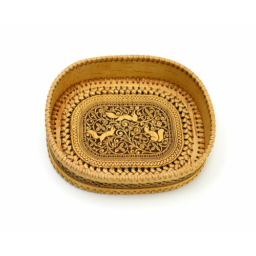 Сухарница конфетница из бересты Белочки 1560₽