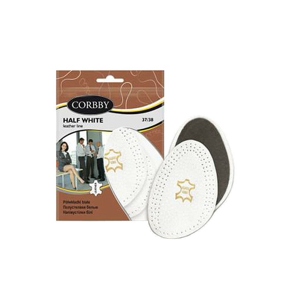 Полустельки белые CORBBY Half white из натуральной кожи, белые. (41-42)