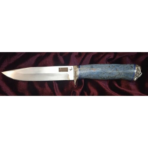Нож кованый Перо синий сталь М-398