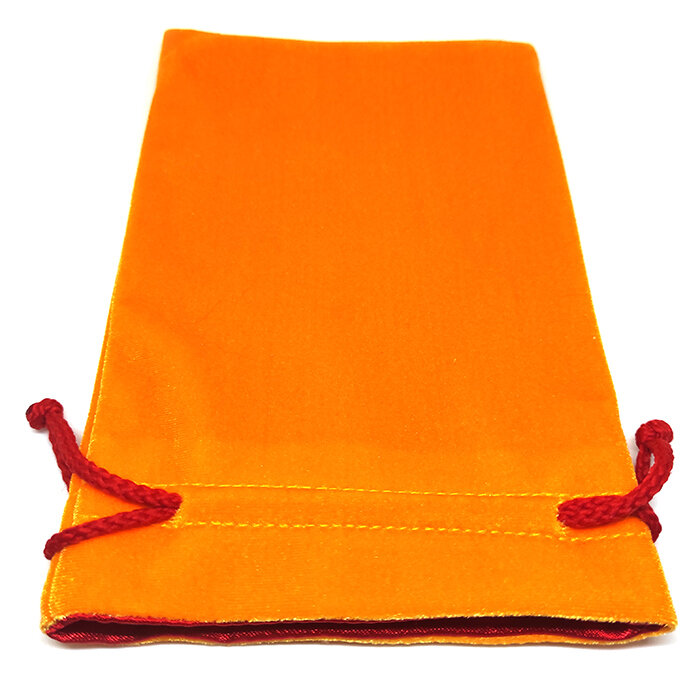 Мешочек для хранения "Макси", желтый с красной подкладкой, бархат, 12 на 18,5 см